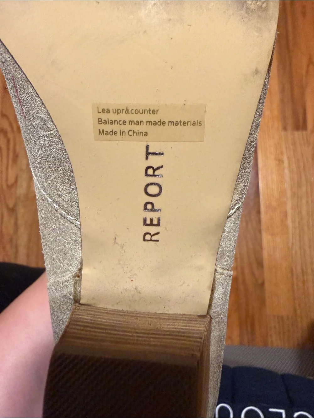 Report Taupe Suede Ankle Booties with Stacked Heel